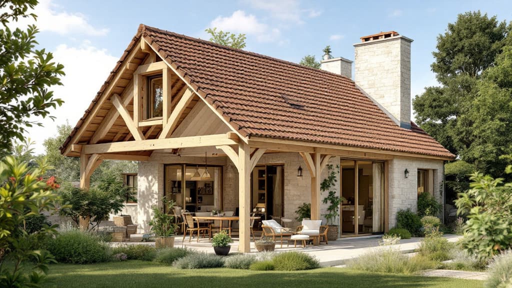 Abri de jardin en bois sur mesure réalisé par un charpentier artisan dans un jardin toulousain