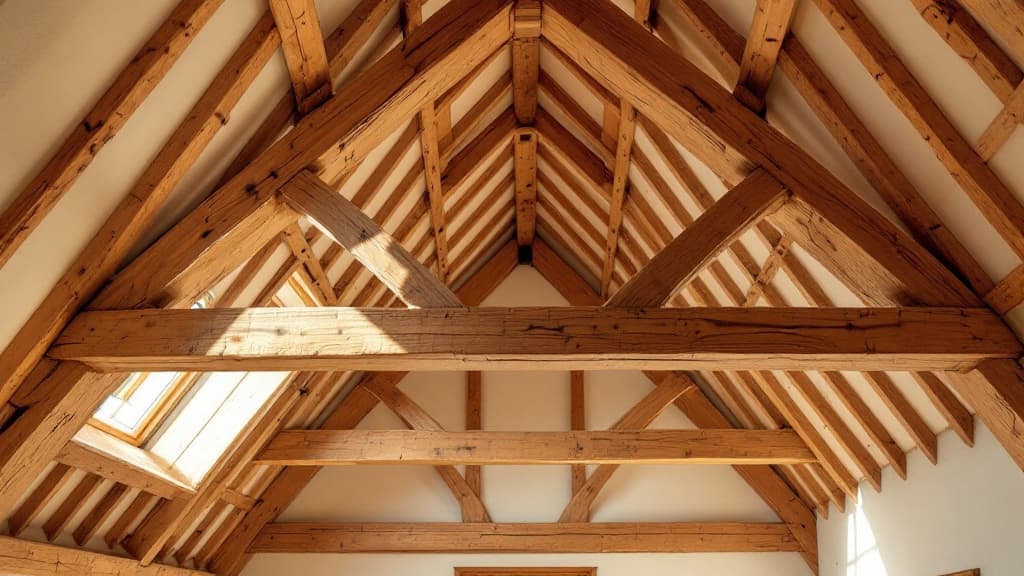 Comparaison entre une charpente traditionnelle en bois et une charpente fermette industrielle dans une maison de la région toulousaine