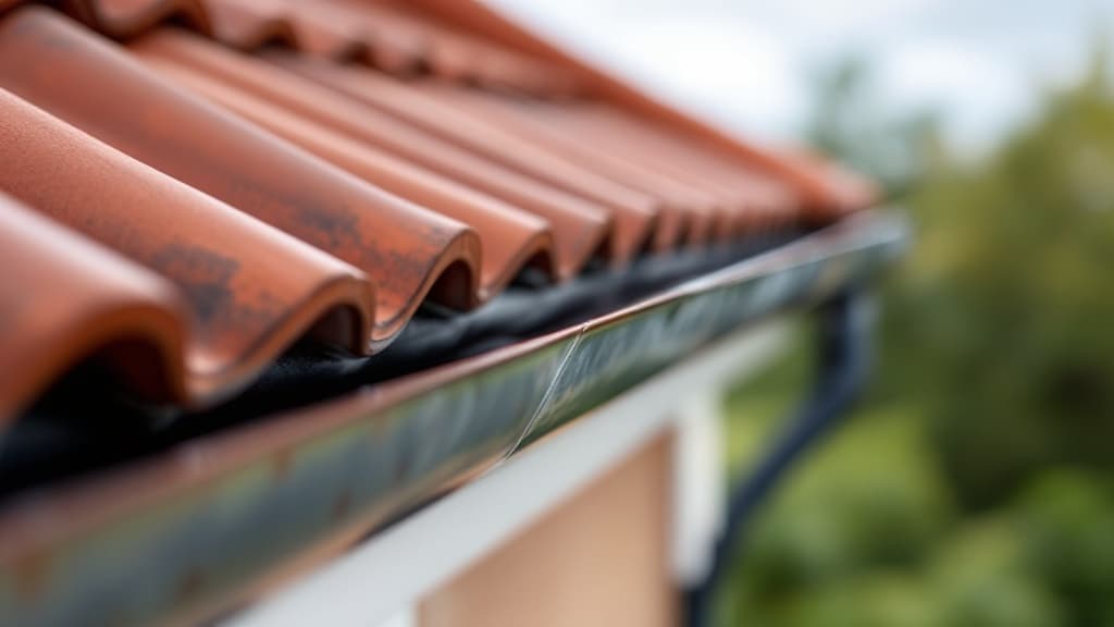 Gouttière en zinc et gouttière en PVC posées en bord de toit, comparatif pour une maison près de Toulouse