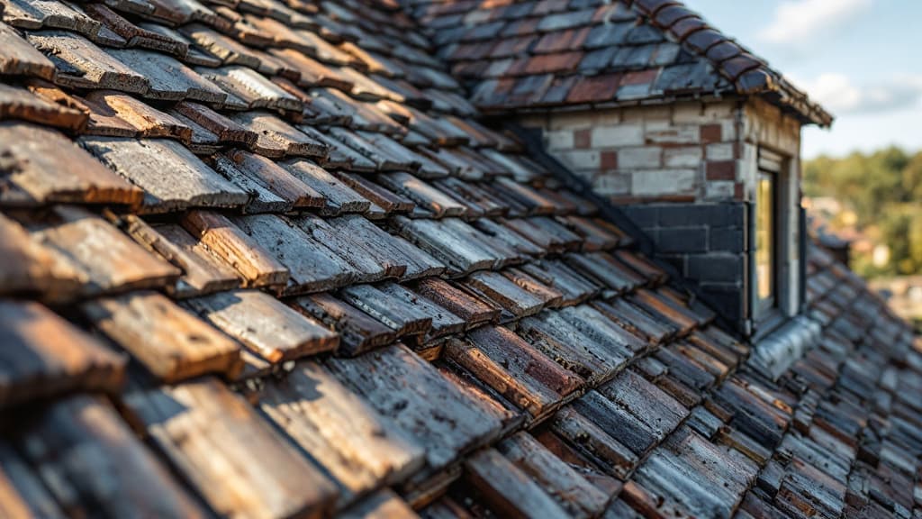 Artisan posant de la laine de verre dans des combles perdus lors d'une isolation thermique