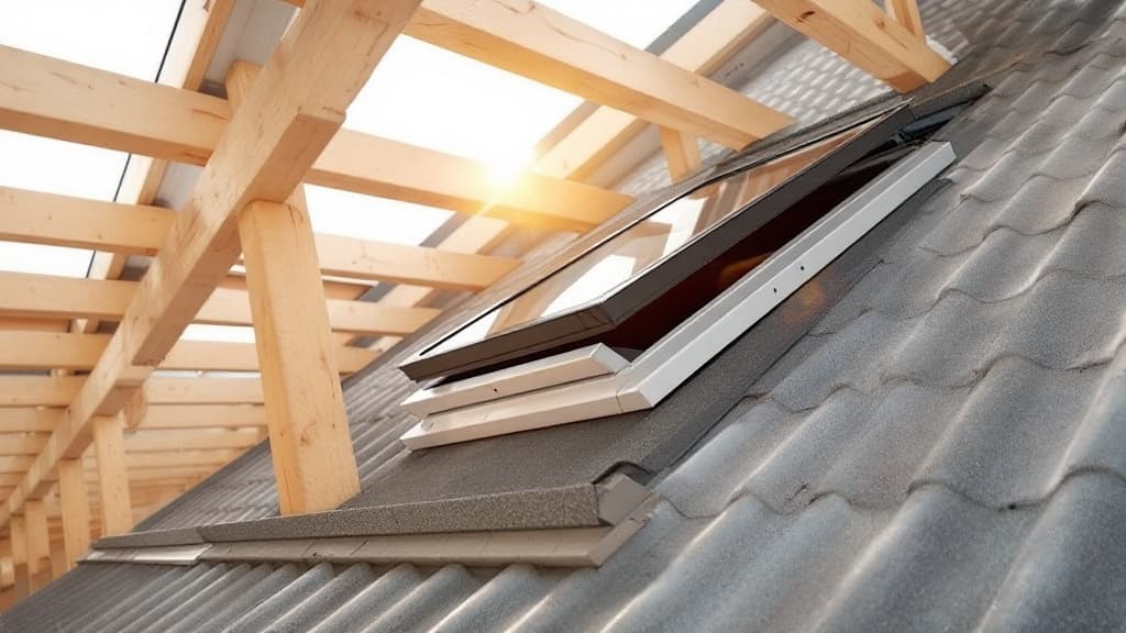 Fenêtre de toit Velux installée sur une toiture en tuiles canal dans la région toulousaine